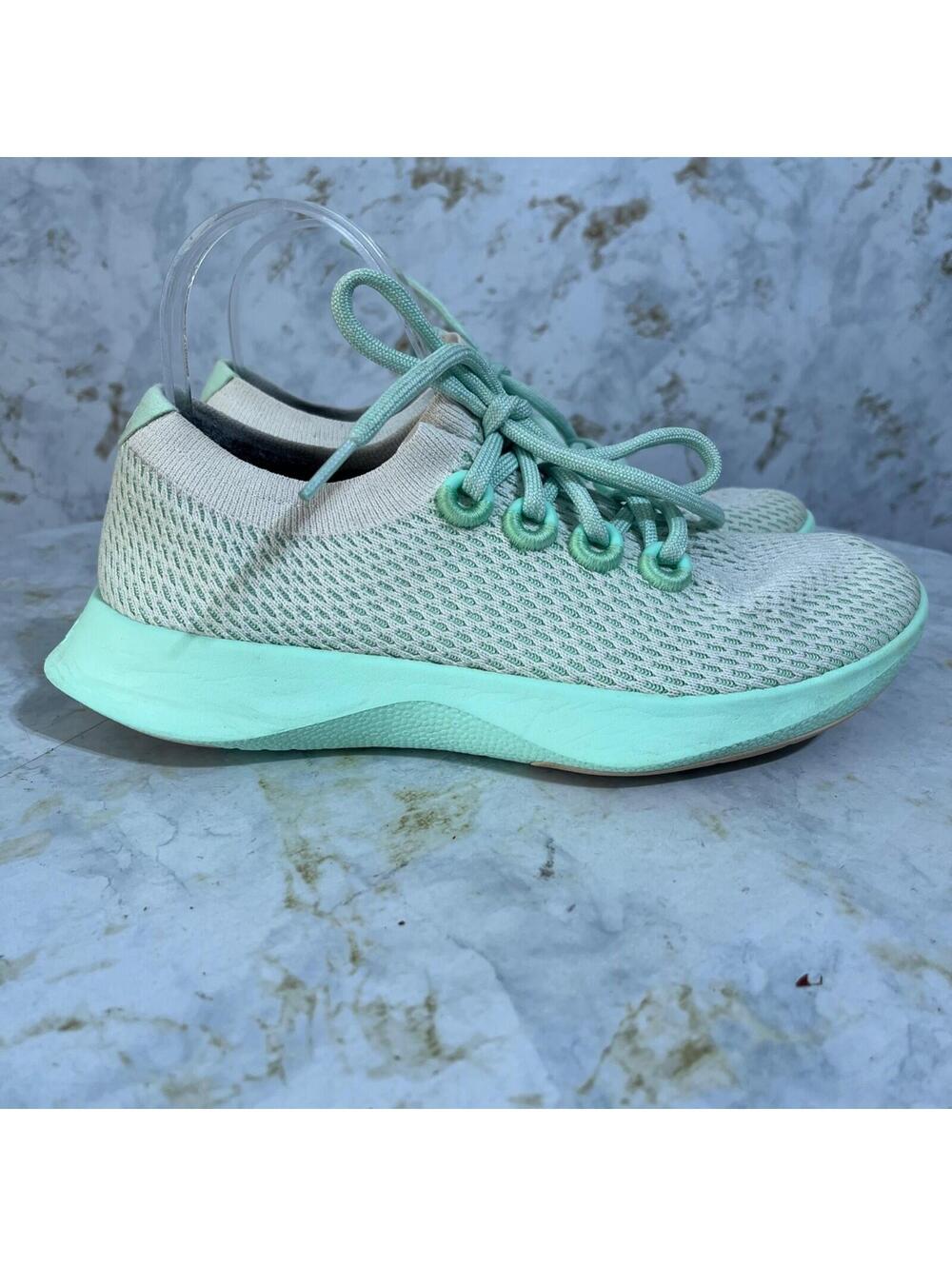 Allbirds Tree Dasher Women's Size 8 Shoes Green Beige Comfort Casual Sneakers